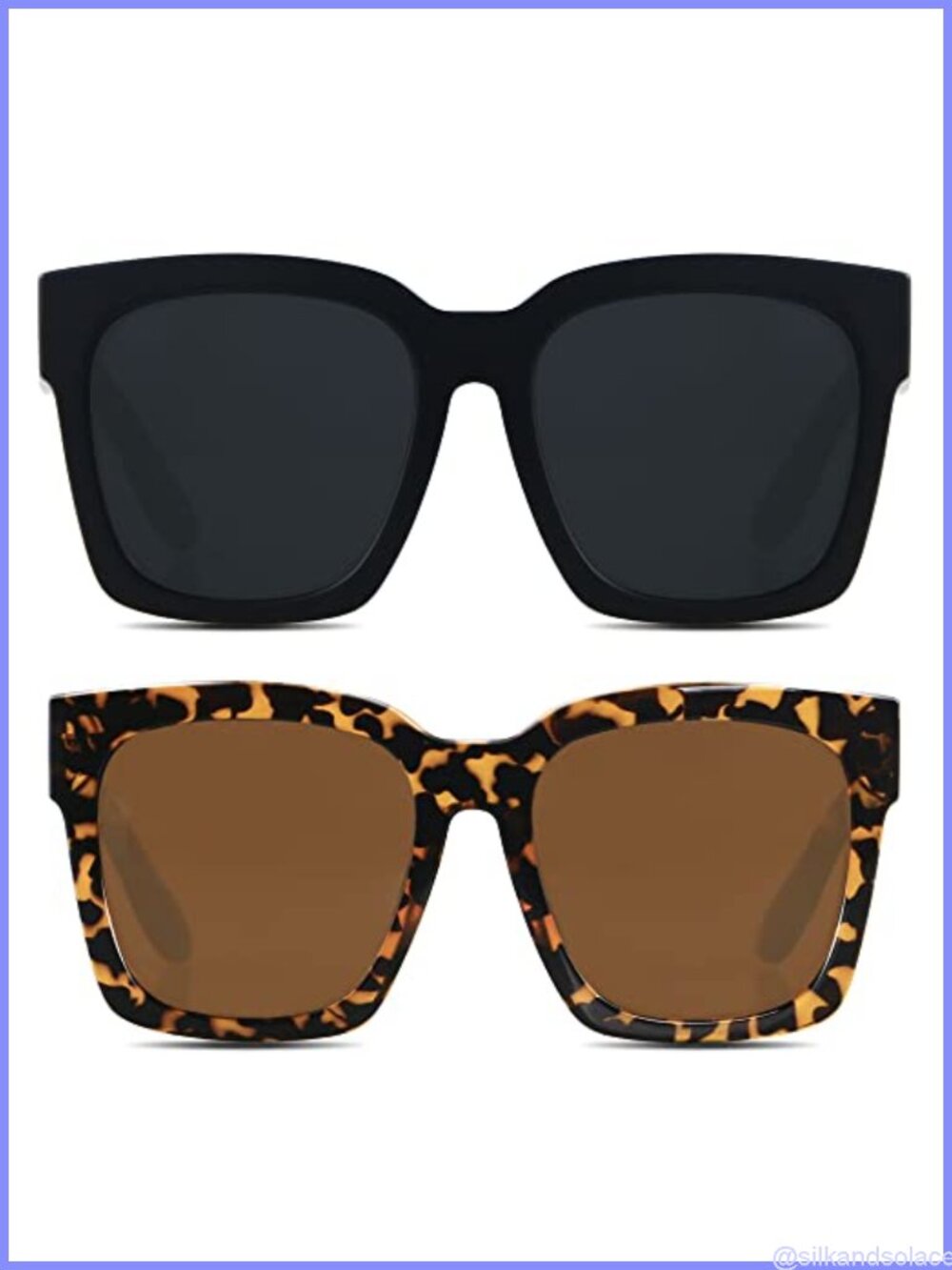 Oversized Square Sunglasses UV400 Full Frame Women Wide Face Shades